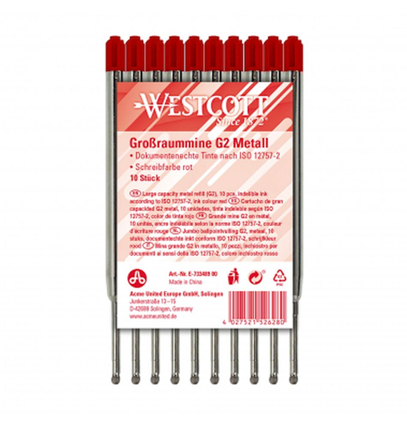 ΑΝΤΑΛΛΑΚΤΙΚΑ WESTCOTT MEDIUM (0.7mm) ΚΟΚΚΙΝΟ ΤΥΠΟΥ PARKER