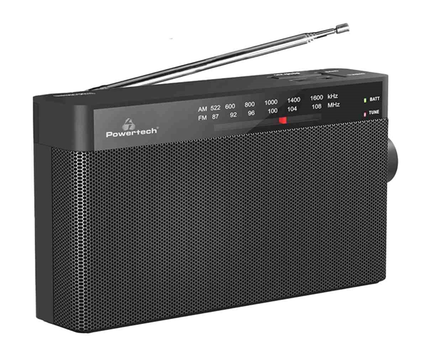 ΡΑΔΙΟΦΩΝΟ POWERTECH φορητό PT-1244 με πτυσσόμενη κεραία, μαύρο