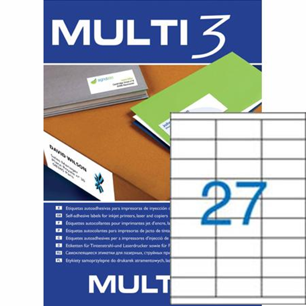 ΕΤΙΚΕΤΕΣ MULTI 3  70X30mm  Π100Φ LASER-INKJET-COPY
