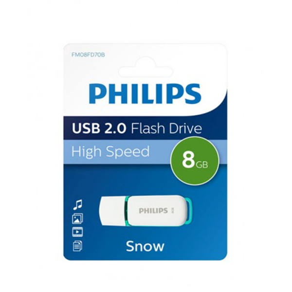 ΜΝΗΜΗ USB PHILIPS 8GB SNOW USB 2.0 CAP