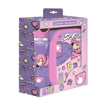 ΣΕΤ ΦΑΓΗΤΟΥ MUST SO CUTE ΜΕ ΦΑΓΗΤΟΔΟΧΕΙΟ 800 ML - ΠΑΓΟΥΡΙ INOX 500 ML 000586856