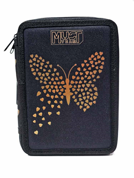 ΚΑΣΕΤΙΝΑ ΔΙΠΛΗ ΓΕΜΑΤΗ MUST 15X5X21 BUTTERFLIES HEARTS BLACK  000586873