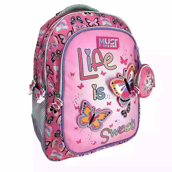 ΤΣΑΝΤΑ ΠΛΑΤΗΣ ΔΗΜΟΤΙΚΟΥ MUST TEAM LIFE IS SWEET 3 ΘΗΚΕΣ  32Χ43Χ18cm 000586255