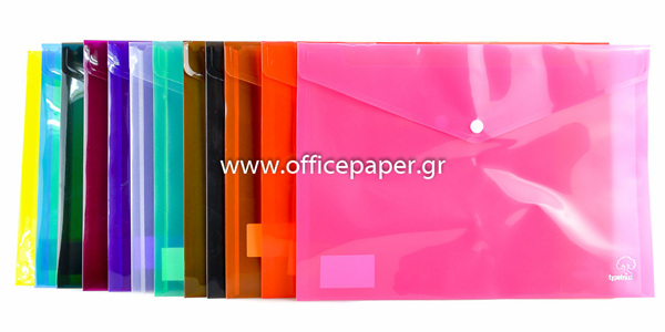 ΦΑΚΕΛΟΣ ΚΟΥΜΠΙ Α4 TYPOTRUST KOKKINO ΗΜΙΔΙΑΦΑΝΟ 23.5Χ33.2cm