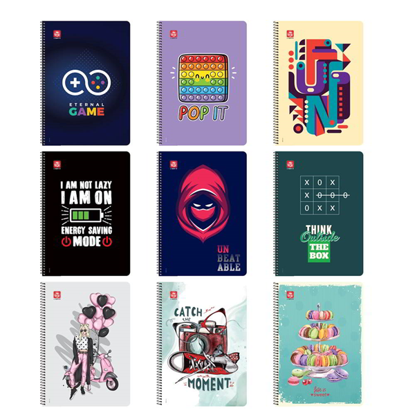 ΤΕΤΡΑΔΙΟ ΣΠΙΡΑΛ TRENDY 17Χ25 Β5  2 ΘΕΜ 60Φ 120Σσελ. ΔΙΑΦΟΡΑ ΧΡΩΜΑΤΑ