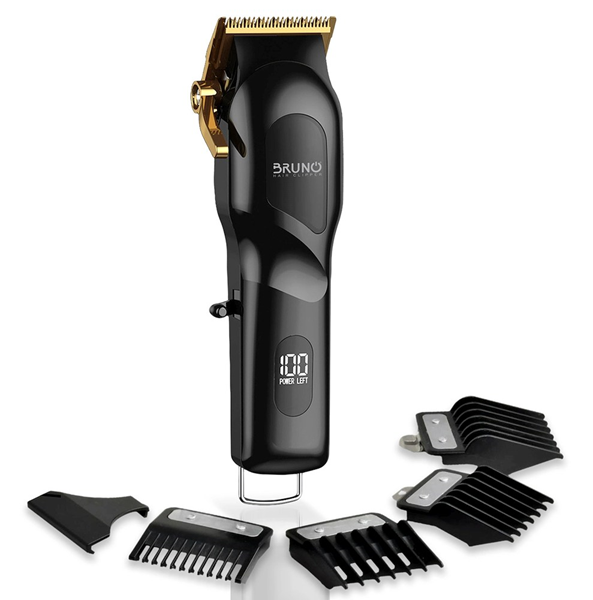 ΚΟΥΡΕΥΤΙΚΗ ΜΗΧΑΝΗ BRN-0222 Επαγγελματική Κουρευτική μηχανή επαναφορτιζόμενη με βάση, μαύρη ,μαλιά γένια