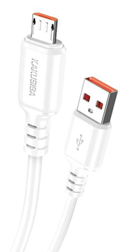 ΚΑΛΩΔΙΟ USB 2.0 MALE TO MICRO KAKUSIGA KSC-982, 3A, 480Mbps, 1m, λευκό