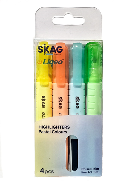 ΥΠΟΓΡΑΜΜΙΣΤΗΣ SKAG LIQEO PASTEL 1-3mm line 4TEM BLISTER 303163