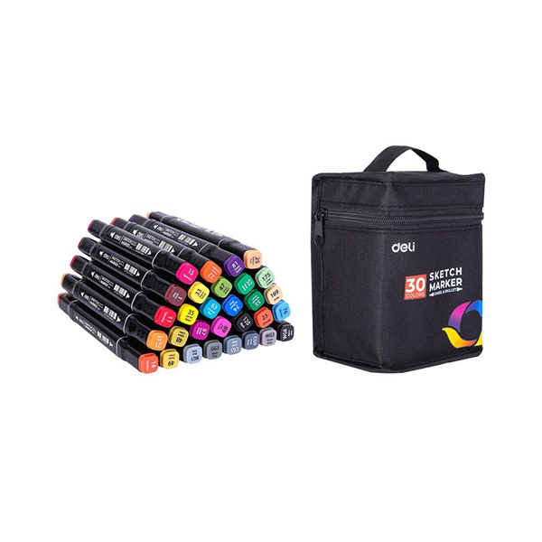 ΜΑΡΚΑΔΟΡΟΣ ΣΧΕΔΙΟΥ-ΖΩΓΡΑΦΙΚΗΣ DELI 30 ΤΕΜ ΔΙΠΛΗ ΜΥΤΗ ΣΕ ΠΛΑΣΤΙΚΟ ΚΟΥΤΙ 70808-30