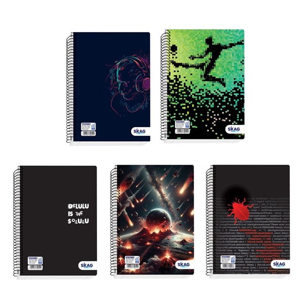 ΤΕΤΡΑΔΙΟ ΣΠΙΡΑΛ SKAG UNIVERSITY FUN BOY B5 17Χ25εκ. 1 ΘΕΜΑΤΑ 30Φ 80gr Νο 9241