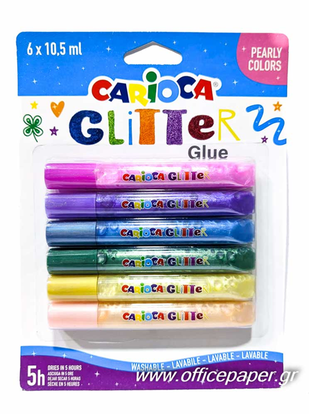 ΧΡΥΣΟΚΟΛΛΑ CARIOCA ΣΕΤ 6Χ10,5ml PEARLY COLORS 42113  ΠΛΕΝΟΜΕΝΗ !!!