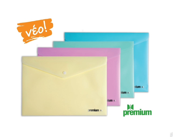 ΦΑΚΕΛΟΣ ΚΟΥΜΠΙ PREMIUM A4 (24Χ33cm) ΠΑΣΤΕΛ MENTA ΕΝΙΣΧΥΜΕΝΟΣ 036498