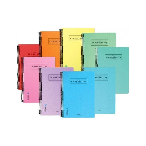 ΤΕΤΡΑΔΙΟ ΣΠ. COMENTARIUS 17X25 2Θ ΔΙΑΦΟΡΑ ΧΡΩΜΑΤΑ ΠΑΛΣΤΙΚΟ ΚΑΛΥΜΑ 60φ.