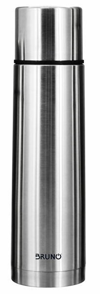 ΘΕΡΜΟΣ BRUNO BRN-0069, με καπάκι-κύπελλο, anti-slip, 1000ml, ασημί