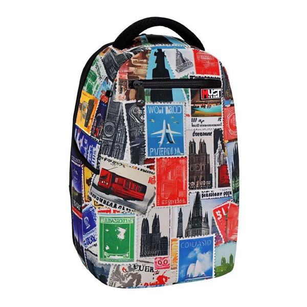 ΤΣΑΝΤΑ ΠΛΑΤΗΣ ΕΦΗΒΙΚΗ MUST TEAM ART POSTAGE STAMPS  ΜΕ 1 ΘΗΚΕΣ 29x18x44 εκ. 000580457