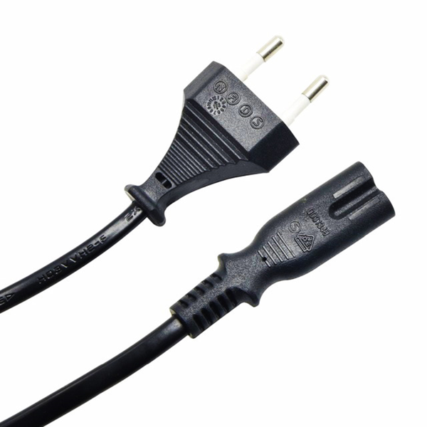 ΚΑΛΩΔΙΟ ΡΕΥΜΑΤΟΣ 2PIN  1,5Μ ΜΑΥΡΟ Euro, VDE 0.3mm, CCS, 1.5m