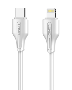 ΚΑΛΩΔΙΟ LDNIO καλώδιο Lightning σε USB-C LC122I, 30W PD, 2m, λευκό