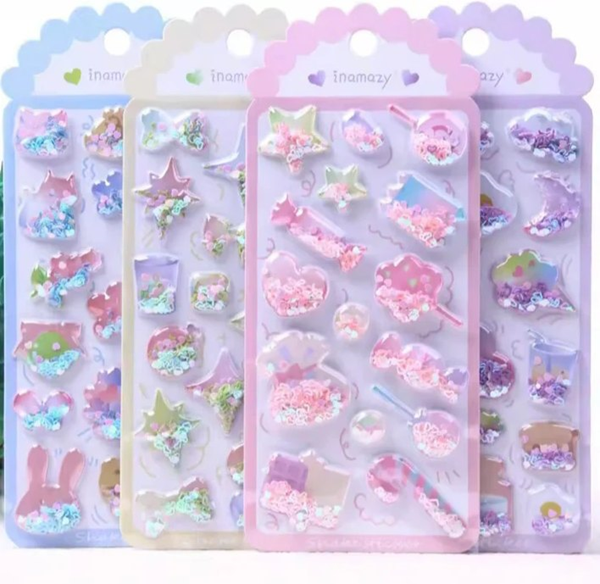 ΑΥΤΟΚΟΛΛΗΤΑ ΓΚΛΙΤΕΡ ΣΧΕΔΙΑ 3Δ  ΣΕ ΚΑΡΤΑ 9Χ20ΕΚ. ΔΙΑΦΟΡΑ ΣΧΕΔΙΑ 13-886